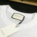 Mystical Cat Floral Print Crew Neck Short Sleeve T-Shirt Unisex Loose Fit White Tee - Image 3