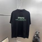 Karl Lagerfeld collaboration printed short-sleeved T-shirt, unisex, loose and casual, fashion brand style - Image 2