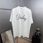 Embroidered short-sleeved T-shirt, unisex, loose and casual, featuring French elegance