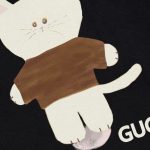 Cartoon cat print cotton round neck short-sleeved T-shirt, unisex - Image 3