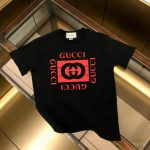 Black Classic Logo Printed Round-Neck Short-Sleeve T-Shirt